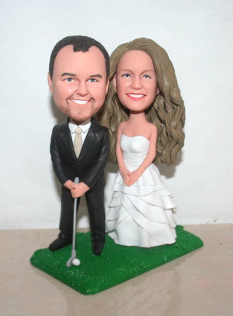 Golf Couple wedding Bobblehead Golf Couple wedding Bobblehead