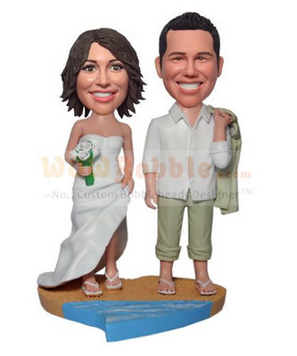 Beach wedding bobble heads BW61