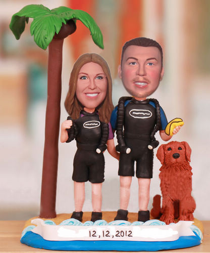 Beach Scuba Couple Bobbleheads Beach Scuba Couple Bobbleheads