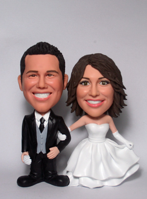 Wedding bobblehead cake toppers BW76