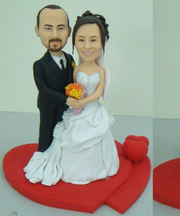 Wedding bobblehead cake toppers - L16