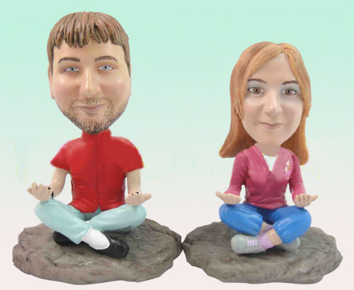 custom bobbleheads- YOGA couple custom bobbleheads- YOGA couple