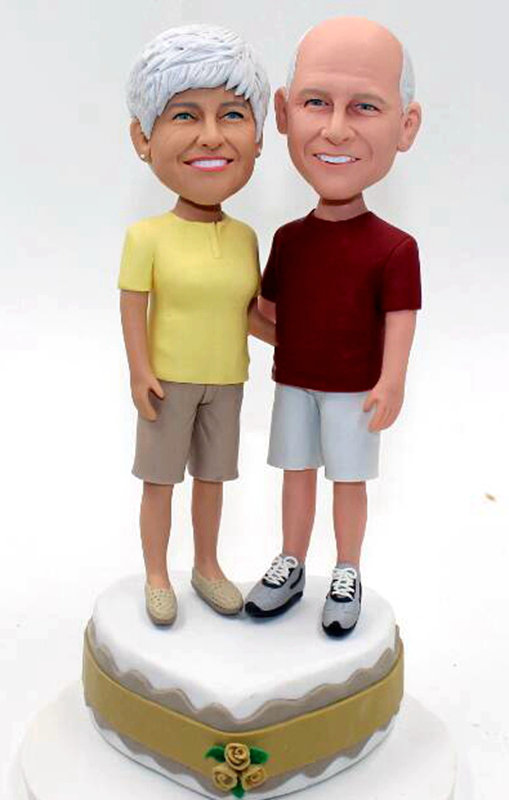 Custom bobbleheads Golden wedding 50th Anniversay bobbleheads  - Click Image to Close