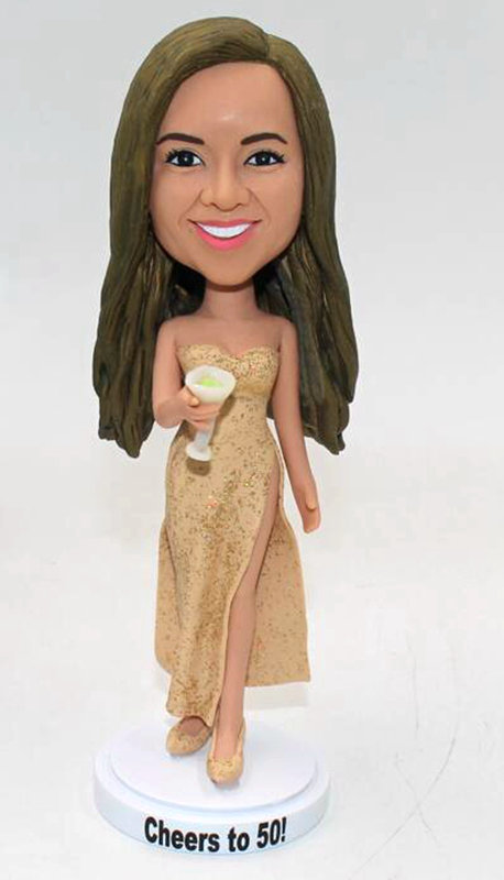 Custom bobblehead with champagne  - Click Image to Close