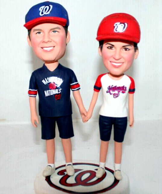 Custom Bobbleheads Baseball Couple Bobbleheads Figurines