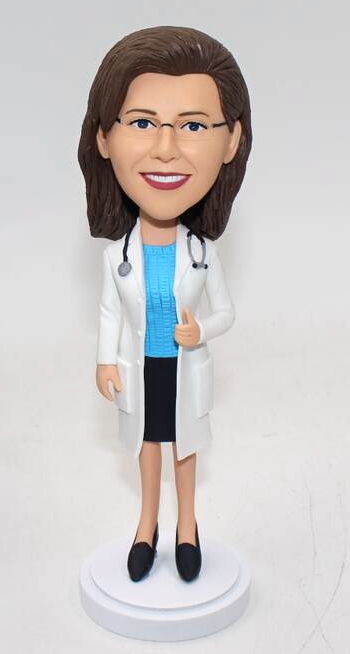 Custom bobblehead doctor with stethoscope  - Click Image to Close