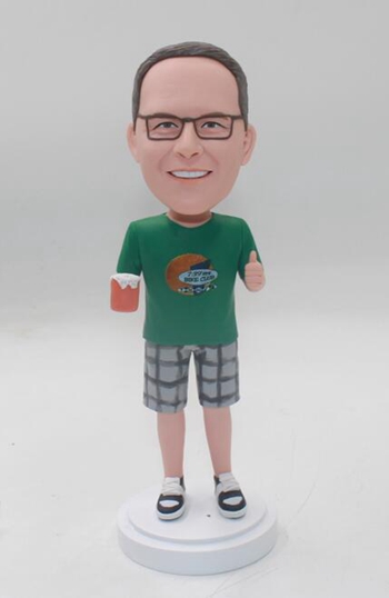 Custom Bobblehead with beer  - Click Image to Close