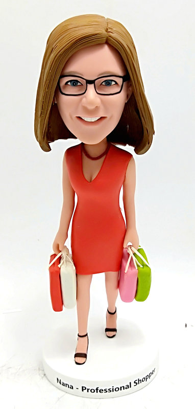 Custom bobble heads dolls shopaholic bobblehead shopping  - Click Image to Close