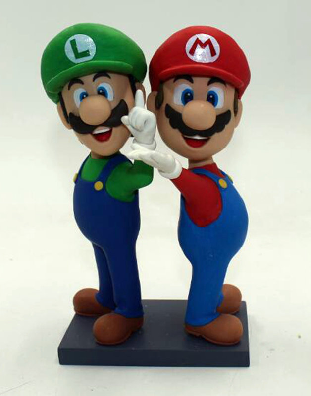 Custom Mario and Louis bobbleheads  - Click Image to Close