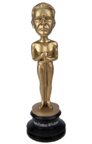 Custom bobbleheads Oscar trophy bobble head  for boss  - Click Image to Close