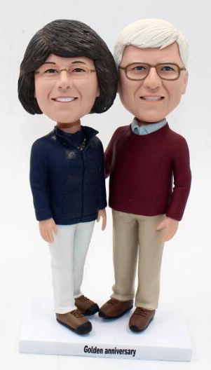Custom golden anniversay bobbleheads made from photos  - Click Image to Close