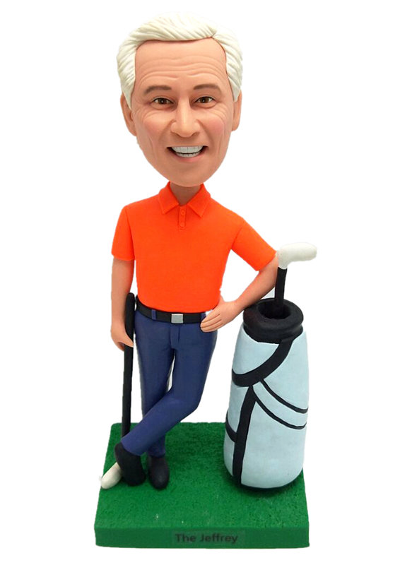Custom bobble heads golf dolls with clubs  - Click Image to Close