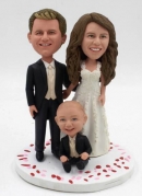 Custom wedding bobbleheads cake toppers with child