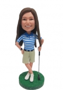 Custom golf bobblehead female