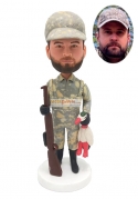Custom Bobbleheads Hunter In Camouflage Bobbleheads For Dad