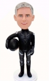 Custom motorcyclist bobblehead with motorcycle helmet for dad