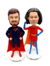 Custom bobbleheads Superman and Superwoman bobbleheads gifts