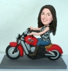 Custom motorcycle lady bobblehead