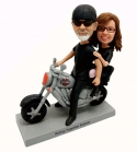 Custom bobbleheads for couple riding Harley Davidson