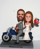 Custom motorcycle wedding cake toppers