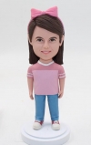 Custom cute girl bubble head dolls for daughter