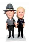 Custom bobble heads dolls Police couple bobbleheads
