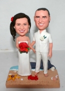 Custom beach wedding cake toppers