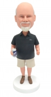 Custom bobble heads doll with beer can doll for boss for father