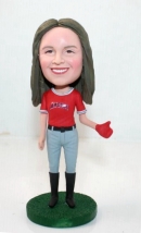 Female baseball pitcher custom bobblehead