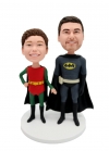 Custom bobbleheads Batman Dad and Robin Son gifts for father