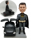 Custom bobblehead batman bobble head doll with batman mobile car