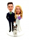 Custom bobbleheads wedding bobble head cake toppers with dog