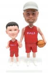 Custom bobbleheads father and son bobble head with basketball