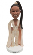 Custom bobbleheads with long ponytail