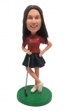 Custom Golfer bobbleheads personalized for mom for female boss