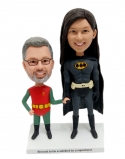 Custom bobblehead Robin Dad and Batman daughter funny gifts