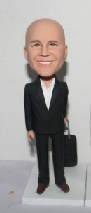 Custom bobblehead Business man with suitcase