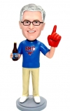 Custom bobbleheads No.1 fan bobble head with beer and glove