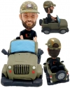 Custom bobblehead doll in jeep personal bobble head doll for him