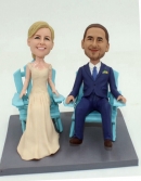 Sitting on beach chair wedding cake toppers