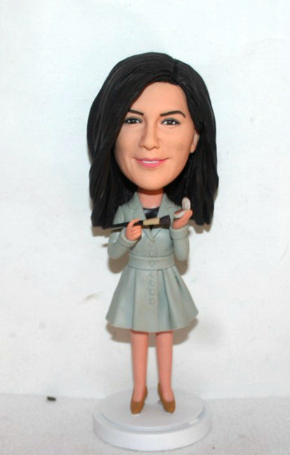 Custom makeup woman bobblehead