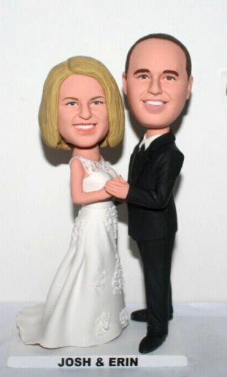 dancing wedding bobblehead cake toppers