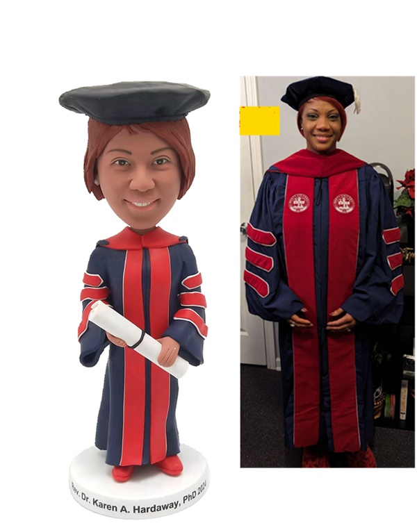 Custom bobbleheads PhD graduation Bobble heads for her any cloths/pose/logo