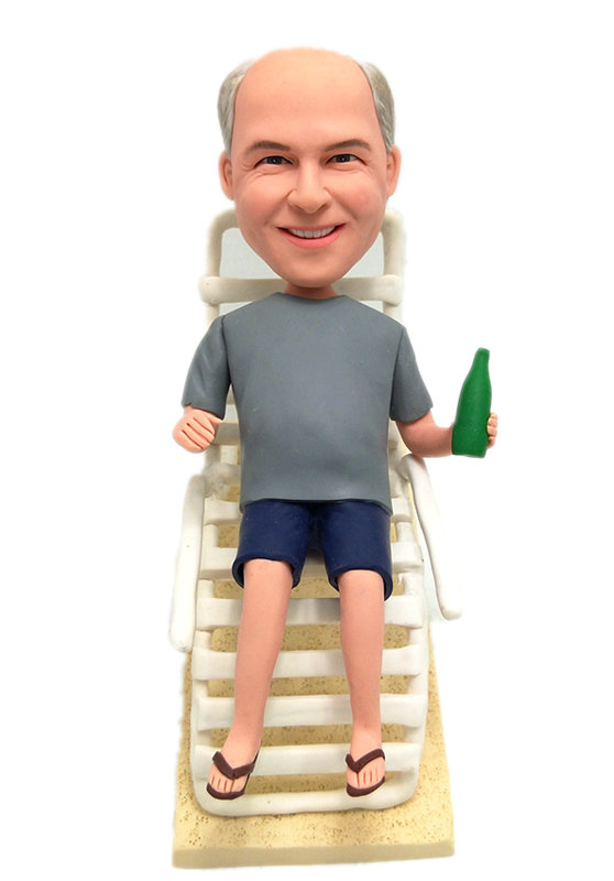 Custom bobbleheads Beach style sitting on rocking chair