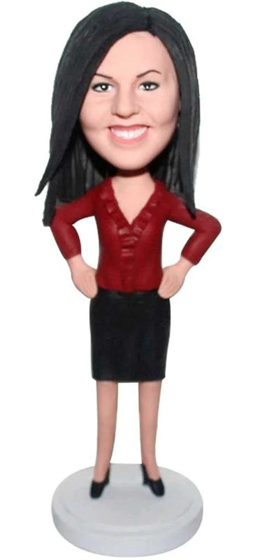 Custom bobblehead doll office lady bobble head dolls for boss  - Click Image to Close