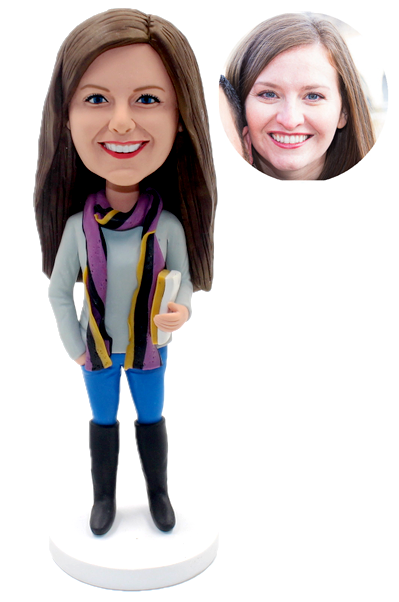 Female Professor Holding Certificate And Book Custom