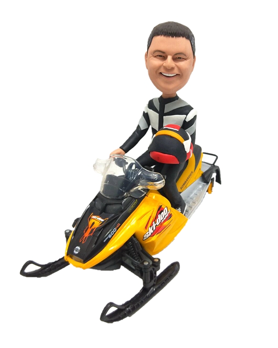 Custom snowmobile driver bobblehead