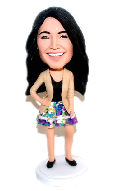 Custom bobblehead for stylish woman in fashion with hand on hip