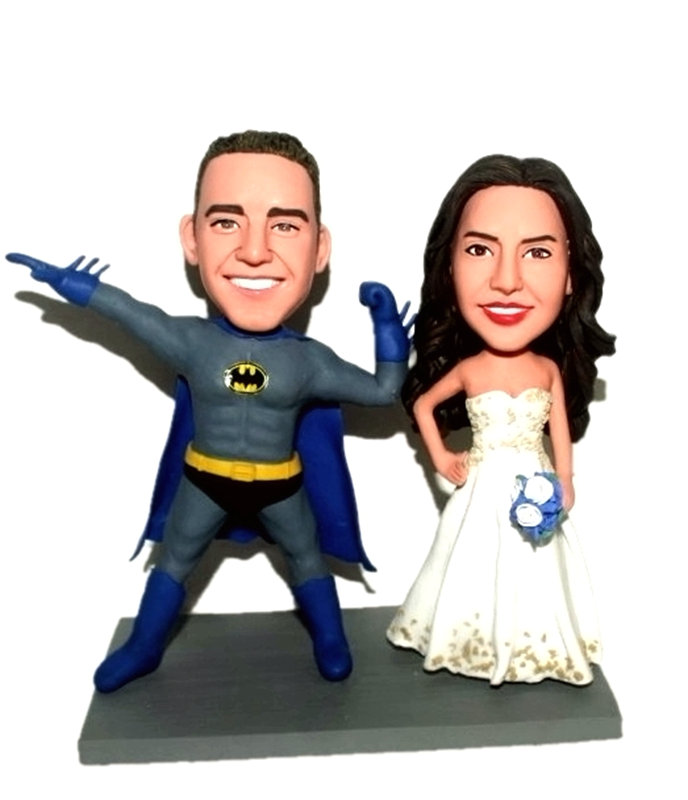 Custom bobbleheads Batman groom superhero wedding bobble  - Click Image to Close