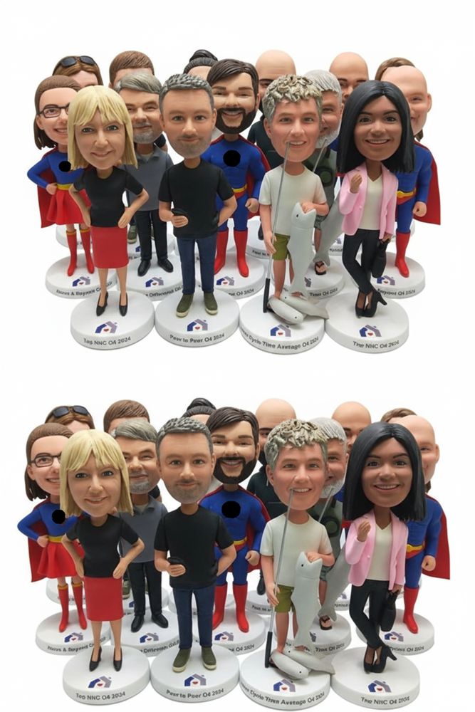Custom Corporate Employee Bobbleheads | Bulk Order, Personalized with Company Logo | Perfect Employee Gifts